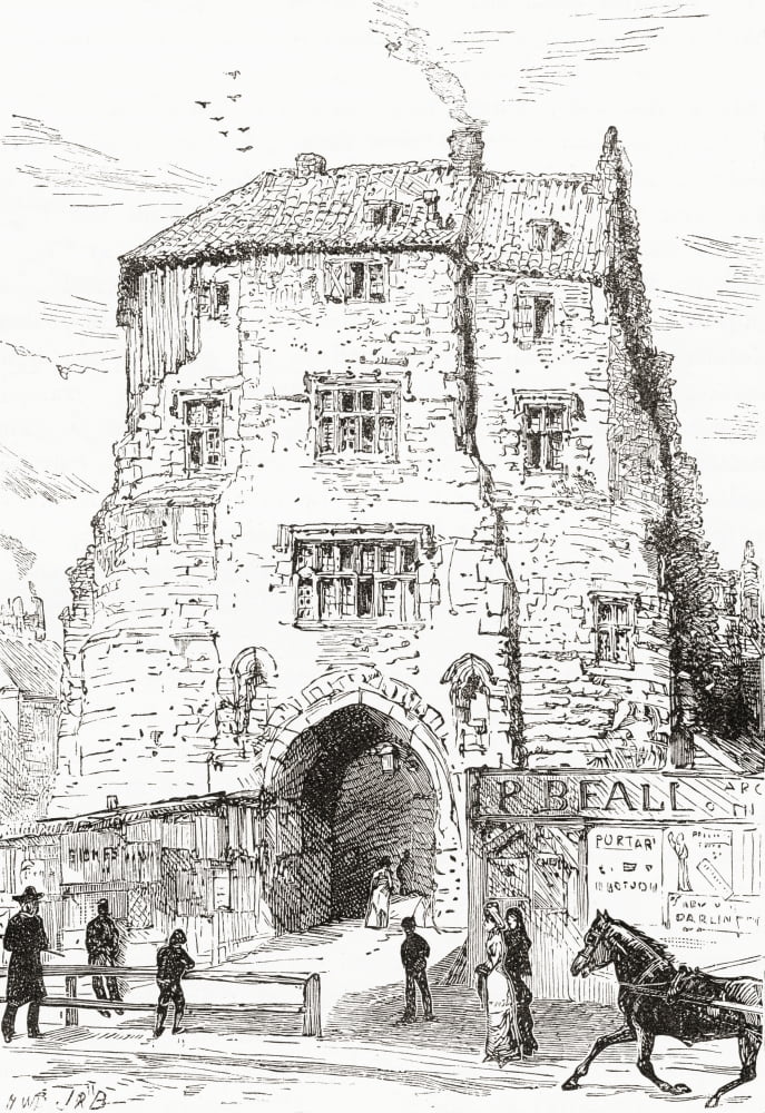 The Black Gate the fortified gatehouse of The Castle Newcastle-upon-Tyne England in the 19th century From Cities of the World published c1893 Canvas Art - Ken Welsh Design Pics (11 x 16)