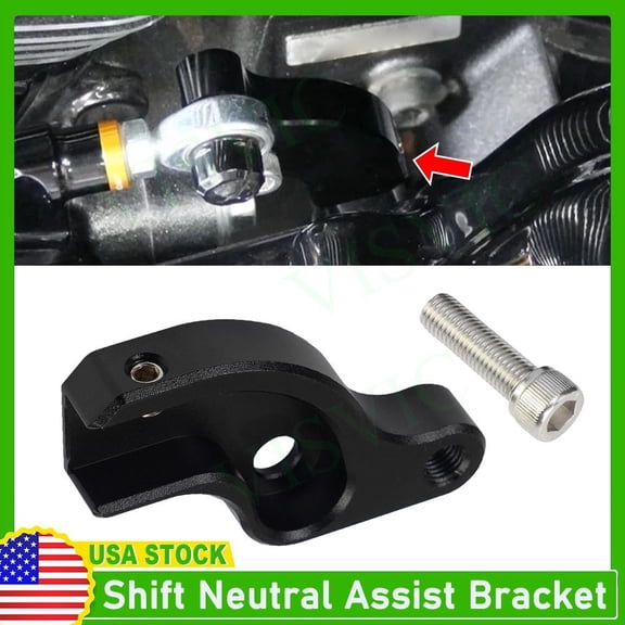 Black Gear Shift Neutral Assist Bracket For Harley Softail Fat Boy Touring Glide