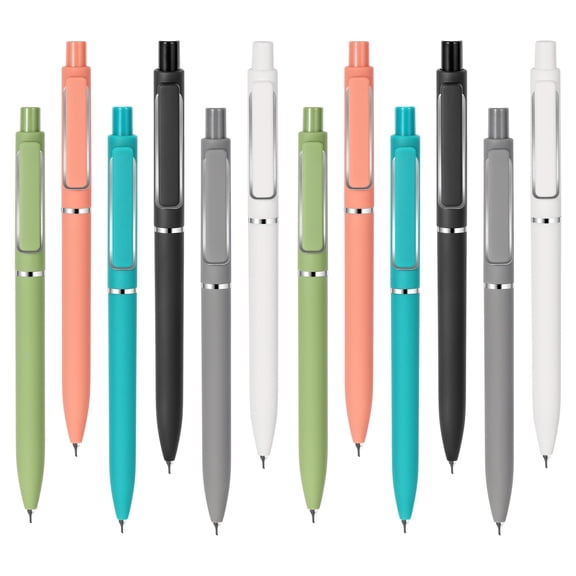 Black Gel Ink Pens, Fine Point Click Pens, 12 Count Pack