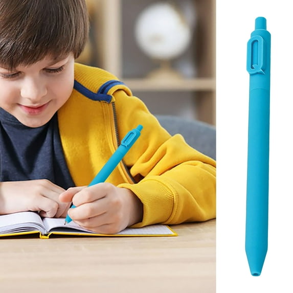 Black Gel Pen 0.5mm Refill | Large Capacity Ink | Carbon Steel Ball Tip | Fast-Drying | Silent Spring Mechanism | INS Style Embossed Barrel | 14.2 x 1.1cm | Single Pen
