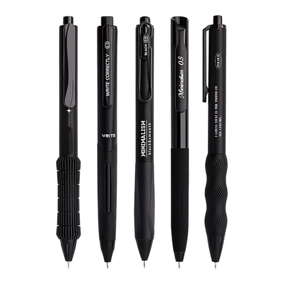 Black Gel Pens, 0.5mm Retractable Smooth Writing Ballpoint Pens, No Smear Quick Drying Ink, Ergonomic Grip Comfort For Daily Note Taking (Multicolor ,14*1)