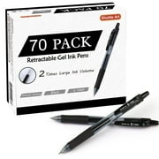 Black Gel Pens, 70 Pack Shuttle Art Retractable Medium Point Rollerball Gel Ink Pens Smooth Writing with Comfortable Grip