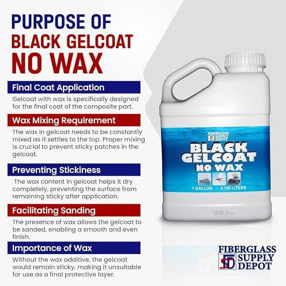 Black Gelcoat No Wax Gallon with 60cc Hardener (MEKP) - Walmart.com
