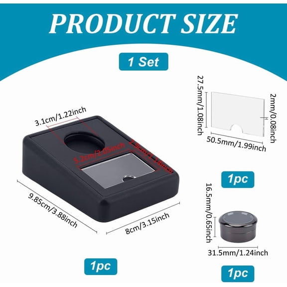 Black Gems Storage Container Diamond Display Boxes Gemstone Jewelry Box Small Leather Storage Box with Mini Round Box and Base for Gems Coins Jewelry Display 3.9x3x1.2 inch