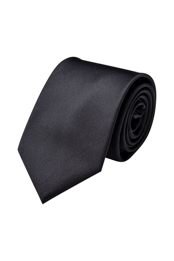 Black Gentlemen'S Formal Polyester Tie With Classic Hand-Tied Design Suitable For Office And Special Occasions