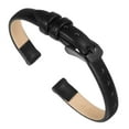 thumbnail image 1 of Uxcell Genuine Leather Band Smooth Flat Leather Watch Strap for Men and Women Black/Black 8mm, 1 of 7