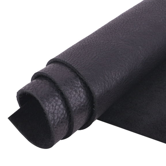Black Genuine Leather Cow Pieces Soft Leathercraft Naturally Textured Leather Skins 1.6mm Thick