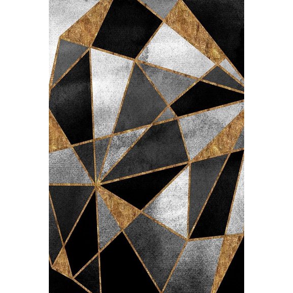 Black Geo Abstracted Poster Print by Alicia Vidal
