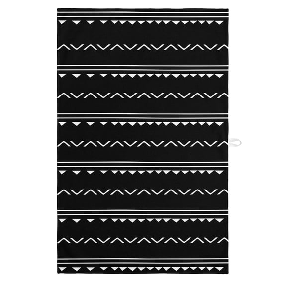 Black Geometric Abstract Art Kitchen Towels, Absorbent Microfiber ...