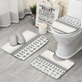 thumbnail image 1 of Black Geometric Border Pattern Bathroom Rugs Sets 3 Piece,Toilet Cover Set,Absorbent Non Slip Bathroom Mats Sets with U-Shaped Contour Rug Toilet Rug Set, 1 of 5
