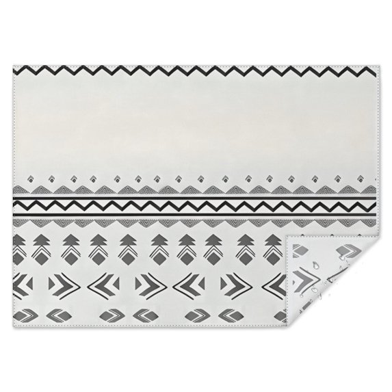 Black Geometric Border Pattern Rectangle Tablecloth 60"x84",Waterproof Polyester Rectangle Table Cloth, Wipeable Spillproof Polyester Tablecloth for Dining, Camping, Indoor and Outdoor