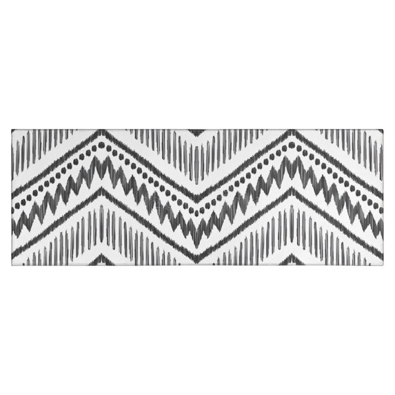 Black Geometric Chevron Dot Pattern Kitchen Rug Mat,Kitchen Runner Rugs Non Skid Washable,Decorative Kitchen Floor Mats for Kitchen,Sink,Laundry,17"X47"