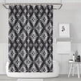 thumbnail image 1 of Black Geometric Diamond Dot Pattern Shower Curtain 72"x72" ,Bathroom Decorative Shower Curtains Set with 12 Hooks,Modern Waterproof Washable Shower Curtain, 1 of 6