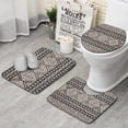 thumbnail image 1 of Black Geometric Diamond Pattern Bathroom Rugs Sets 3 Piece,Toilet Cover Set,Absorbent Non Slip Bathroom Mats Sets with U-Shaped Contour Rug Toilet Rug Set, 1 of 5