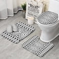 thumbnail image 1 of Black Geometric Diamond Pattern Bathroom Rugs Sets 3 Piece,Toilet Cover Set,Absorbent Non Slip Bathroom Mats Sets with U-Shaped Contour Rug Toilet Rug Set, 1 of 5