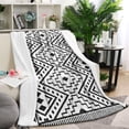 thumbnail image 1 of Black Geometric Diamond Pattern Blanket,Comfortable Soft Flannel Throw Blanket,All Season,Warm Lightweight Blankets for Sofa Bed Couch Living Room Chair,60"x80", 1 of 4