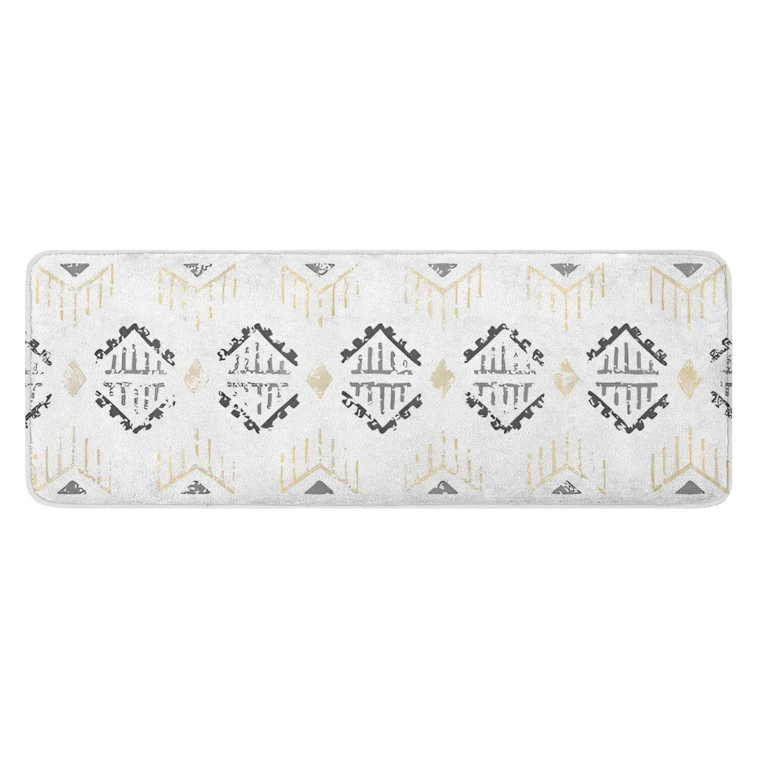 Black Geometric Diamond Pattern Kitchen Rug Mat,Kitchen Runner Rugs Non ...