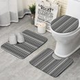 thumbnail image 1 of Black Geometric Diamond Striped Pattern Bathroom Rugs Sets 3 Piece,Toilet Cover Set,Absorbent Non Slip Bathroom Mats Sets with U-Shaped Contour Rug Toilet Rug Set, 1 of 5