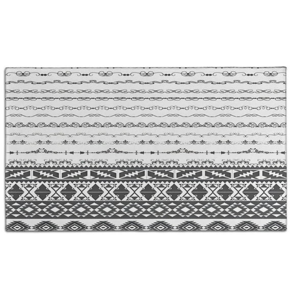 Black Geometric Diamond Striped Pattern Door Rugs,Washable Non Slip Door Mats Indoor,Decorative Door Mats,Entry Mat Indoor for Entrance,Bedroom,Kitchen,Bathroom,17"x30"