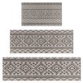thumbnail image 1 of Black Geometric Diamond Striped Pattern Kitchen Rugs Sets Of 3,Kitchen Runner Rugs Non Skid Washable,Decorative Kitchen Floor Mats for Kitchen,Sink,Laundry,17"x30"+ 17"x47" + 17"x59", 1 of 6