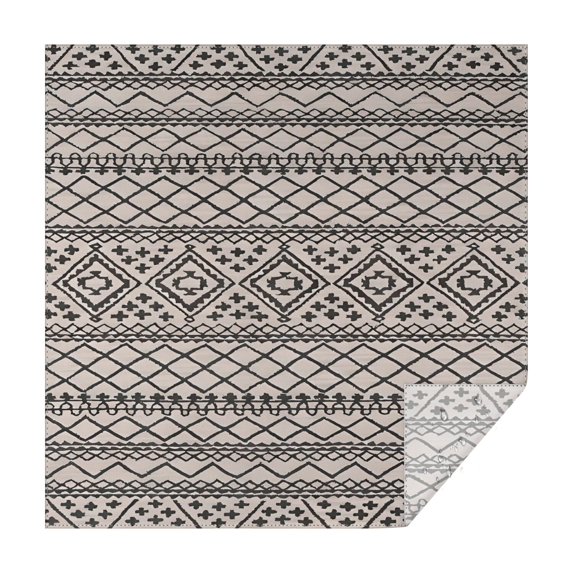Black Geometric Diamond Striped Pattern Square Tablecloth,Waterproof Square Table Cover,Wipeable Spillproof Washable Table Cover for Home Kitchen Party Decor 42"X42"(107x107cm)