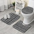 thumbnail image 1 of Black Geometric Diamond Triangle Pattern Bathroom Rugs Sets 3 Piece,Toilet Cover Set,Absorbent Non Slip Bathroom Mats Sets with U-Shaped Contour Rug Toilet Rug Set, 1 of 5