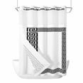 thumbnail image 1 of Black Geometric No Hook Shower Curtain Waterproof, Bathroom Curtains with Snap in Liners and See Through Top Window, Modern Abstract Art Key Greek Design Hotel Style Bathtub Curtains Shower 72"Wx96"L, 1 of 8