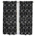 thumbnail image 1 of Black Geometric Kitchen Curtains 63 Inch Length, Checkered Modern Abstract Art Tiers Curtains for Living Room Berdoom Bathroom, Light Filtering Drapes Rod Pocket Window Treatment 2 Panels 42"Wx63"L, 1 of 9