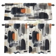 thumbnail image 1 of Black Geometric Kitchen Curtains Sets for Windows 24 Inch Length, Beige Abstract Minimalist Artwork Rod Pocket Window Treatments Tier Curtains and Valances Set for Bedroom/Bathroom, 1 of 8