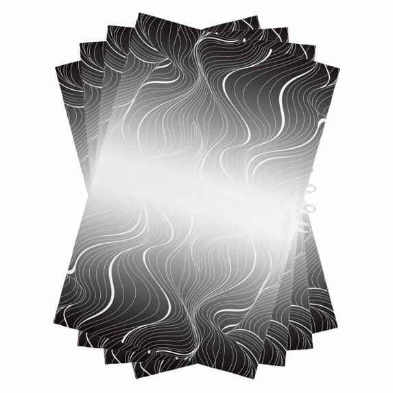 Black Geometric Kitchen Towels Set of 4, Water Absorbent Dish Towel, Modern White Stripe Abstract Distortion Art Decorative Hand Towels - Quick Drying Cloth for Cooking Baking, 18x28 Inch