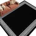 thumbnail image 1 of Black Geometric Large Area Rugs for Bedroom Living Room, Soft Non Slip Carpet Bedside Rug, Country Farm Traditional Chinese Tile Rectangular Floor Cover Kitchen Accent Rug 8'x10' for Office, 1 of 9