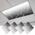 thumbnail image 1 of Black Geometric Magnetic Fluorescent Light Covers for Ceiling Lights 2x4Ft,Modern White Stripe Abstract Distortion Art Office Classroom Kitchen Drop Ceiling Light Covers Filters Shade Panel 4Packs, 1 of 9