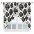 thumbnail image 1 of Black Geometric Moroccan Swag Valances for Windows, Kitchen Curtains 36 Inch Length 2 Panels Set, Abstract Art Grey Ombre Modern Short Curtains for Small Windows Rod Pocket Cafe Curtains 28"x36", 1 of 8