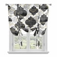thumbnail image 1 of Black Geometric Moroccan Tie Up Curtains 45 Inches Long, Kitchen Window Curtains Over Sink, Abstract Art Grey Ombre Modern Small Window Curtains Shade Balloon Curtains Valances for Bedroom 34"x45", 1 of 8