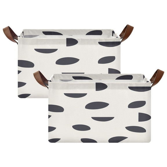 Black Geometric Pattern 16.9x11.4x10in Foldable Open Home Storage Bins Durable Water Resistant Shelf Baskets