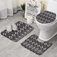 thumbnail image 1 of Black Geometric Pattern Bathroom Rugs Sets 3 Piece,Toilet Cover Set,Absorbent Non Slip Bathroom Mats Sets with U-Shaped Contour Rug Toilet Rug Set, 1 of 5