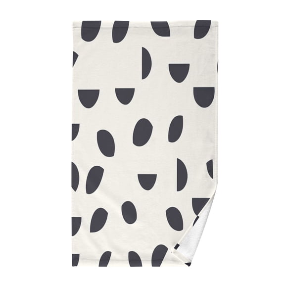 Black Geometric Pattern Hand Towel Cotton 16x28 in Soft Absorbent Quick Dry Bath Face Towel