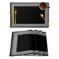 thumbnail image 1 of Black Geometric Placemats Set of 6, Greek Key Design Abstract Modern Art Placemats for Dining Table, Place Mats for Kitchen Tabletop, Waterproof Wipeable Dining Table Mats Set, 1 of 9