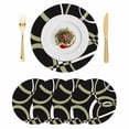 thumbnail image 1 of Black Geometric Round 15 Inch Placemats Set of 4, Modern Sage Green White Striped Art HeatResistant Non Slip Place Mats for Dining Table, Wipeable Braided Kitchen Table Mats for Housewarming, 1 of 9