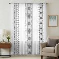 thumbnail image 1 of Black Geometric Sheer Curtains 63 Inches Long, Boho Lines White Modern Abstract Art Light Filering Curtains, Breathable Simi Curtain Privacy Drapes for Living Room Bedroom Window Treatment, 1 of 9