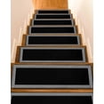 thumbnail image 1 of Black Geometric Stair Treads for Wooden Steps Indoor Runner Rug Carpet, Country Farm Traditional Chinese Tile 15 Pieces Peel and Stick Staircase Step Treads Covers Washable Throw Door Mats, 30"x8", 1 of 6
