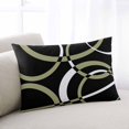thumbnail image 1 of Black Geometric Standard Pillow Covers, Modern Sage Green White Striped Art Soft Throw Pillow Cases with Invisible Zipper, Decorative Pillowcase Pillows Protectors for Sofa Bed Chair 20"x26", 1 of 9
