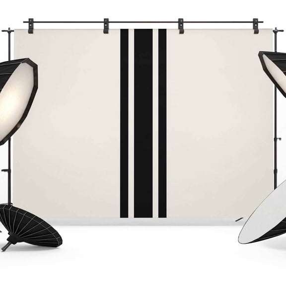Black Geometric Stripe,Backdrop for Photoshoot,Photography Photo Studio Background Wall Backdrop,Abstract Farmhouse Style Back Drop Banner Panel for Portraits Wedding Live Streaming Decor 10x8Ft