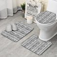 thumbnail image 1 of Black Geometric Striped Pattern Bathroom Rugs Sets 3 Piece,Toilet Cover Set,Absorbent Non Slip Bathroom Mats Sets with U-Shaped Contour Rug Toilet Rug Set, 1 of 5