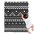 thumbnail image 1 of Black Geometric Striped Pattern with Hearts Blanket,Comfortable Soft Lamb Wool Throw Blanket,All Season,Warm Lightweight Blankets for Sofa Bed Couch Living Room Chair,30"x40", 1 of 4