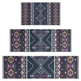 thumbnail image 1 of Black Geometric Striped Pattern Kitchen Rugs Sets Of 3,Kitchen Runner Rugs Non Skid Washable,Decorative Kitchen Floor Mats for Kitchen,Sink,Laundry,17"x30"+ 17"x47" + 17"x59", 1 of 6