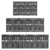 Black Geometric Striped Pattern Kitchen Rugs Sets Of 3,Kitchen Runner Rugs Non Skid Washable,Decorative Kitchen Floor Mats for Kitchen,Sink,Laundry,17"x30" 17"x47" 17"x59"