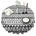 thumbnail image 1 of Black Geometric Striped Pattern Round Tablecloth 60"x60",Wrinkle Wipeable Table Cloth for Kitchen Dining Room Picnic Patio Party, 1 of 6