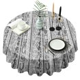 thumbnail image 1 of Black Geometric Striped Pattern Round Tablecloth 60"x60",Wrinkle Wipeable Table Cloth for Kitchen Dining Room Picnic Patio Party, 1 of 6