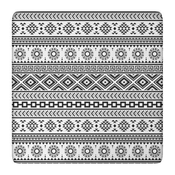 Black Geometric Striped Pattern Square Fitted Tablecloth with Elastic Edge,Square Table Cover,Washable Elastic Table Cover for Home Kitchen Party Decor 36"x36"
